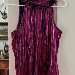 Metallic Pink Long Sleeve Top